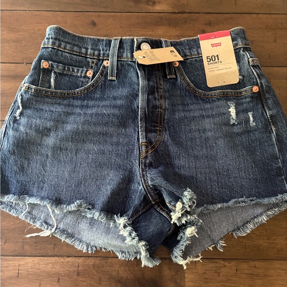 Levi’s 501 denim cutoff jean shorts size 26 new - Picture 1 of 3